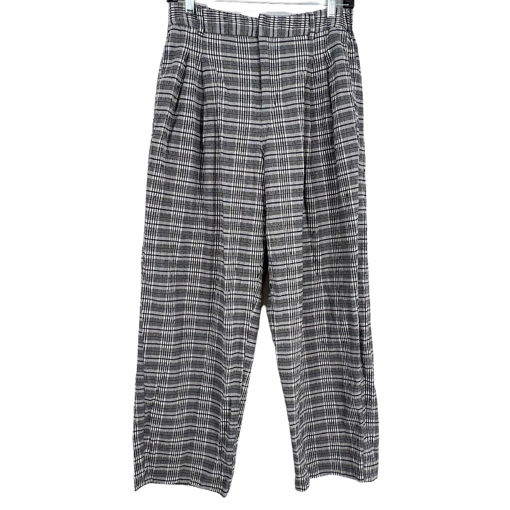 URBAN OUTFITTERS Women's size L Gauze Plaid High Waist Wide Leg Pants